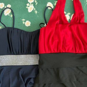 Sweet Storm Dress Bundle - Navy Ruffle Layer + Halter Cocktail